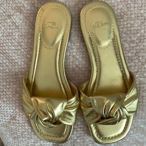 J Crew Gold knotted sandals